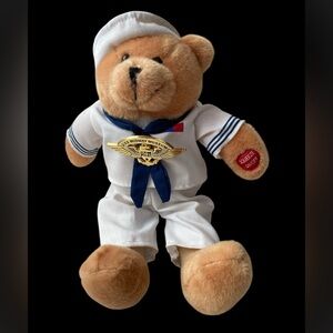 Chantilly Lane Plush Bear 11 Inch Singing Military Hero “Navy Anchors Away”